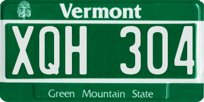 VT license plate XQH304