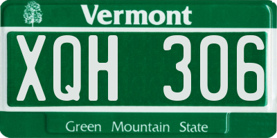 VT license plate XQH306