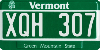 VT license plate XQH307