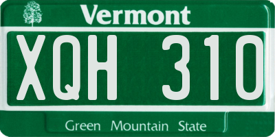 VT license plate XQH310