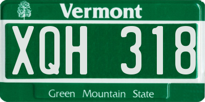 VT license plate XQH318