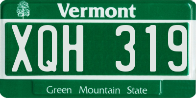 VT license plate XQH319