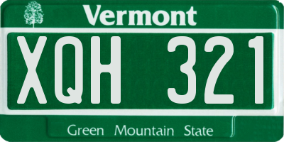 VT license plate XQH321