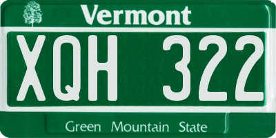 VT license plate XQH322