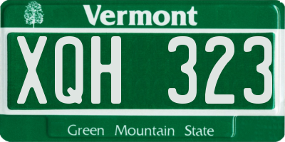 VT license plate XQH323