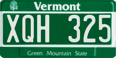 VT license plate XQH325