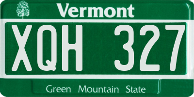 VT license plate XQH327