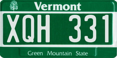 VT license plate XQH331