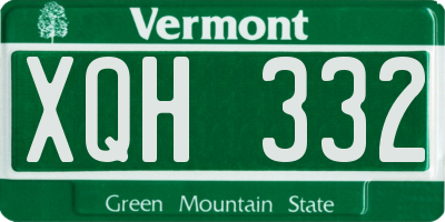 VT license plate XQH332