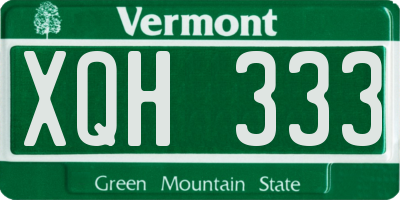 VT license plate XQH333