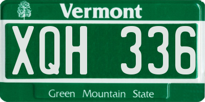 VT license plate XQH336