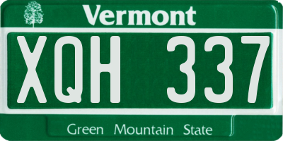 VT license plate XQH337