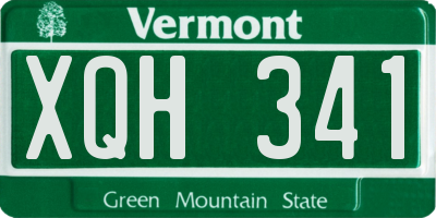 VT license plate XQH341