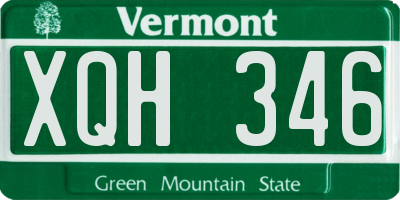 VT license plate XQH346