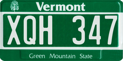 VT license plate XQH347