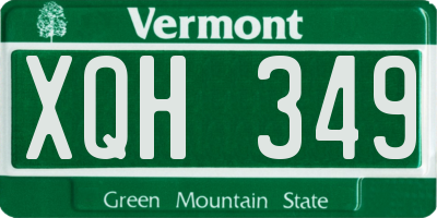 VT license plate XQH349