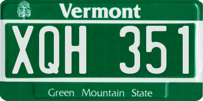 VT license plate XQH351