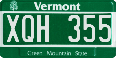 VT license plate XQH355