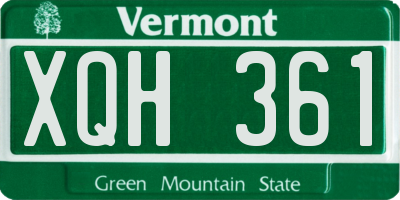 VT license plate XQH361