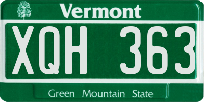 VT license plate XQH363