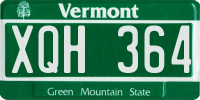 VT license plate XQH364