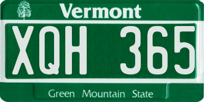 VT license plate XQH365