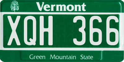 VT license plate XQH366
