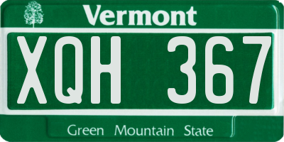 VT license plate XQH367