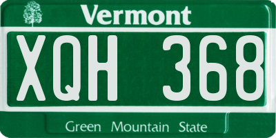 VT license plate XQH368
