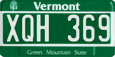 VT license plate XQH369