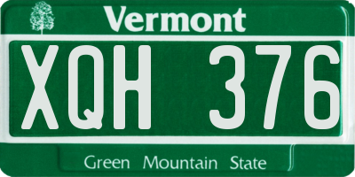VT license plate XQH376