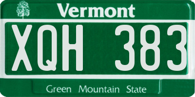 VT license plate XQH383