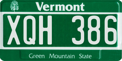 VT license plate XQH386