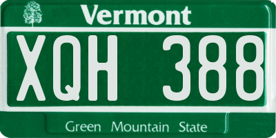 VT license plate XQH388