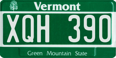 VT license plate XQH390
