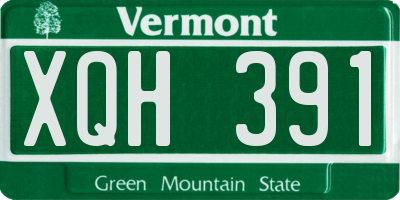 VT license plate XQH391