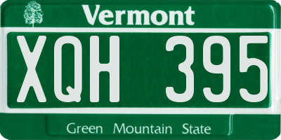 VT license plate XQH395
