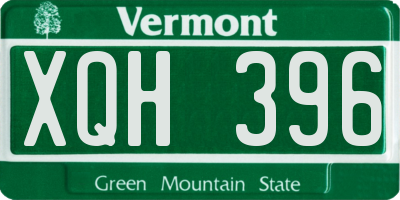 VT license plate XQH396