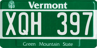 VT license plate XQH397