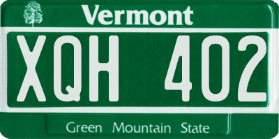 VT license plate XQH402