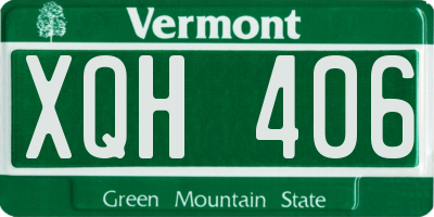 VT license plate XQH406