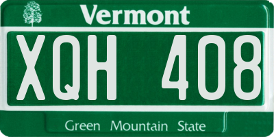 VT license plate XQH408