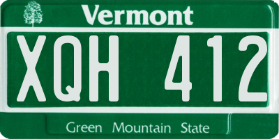 VT license plate XQH412