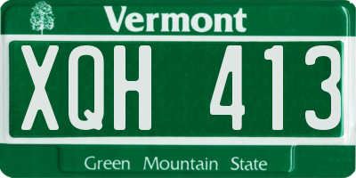 VT license plate XQH413