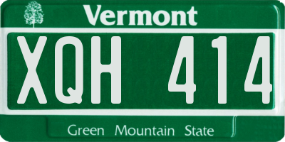 VT license plate XQH414