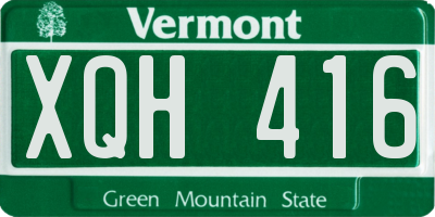 VT license plate XQH416