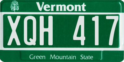 VT license plate XQH417