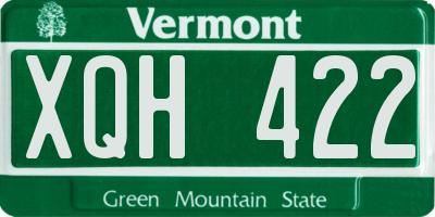 VT license plate XQH422