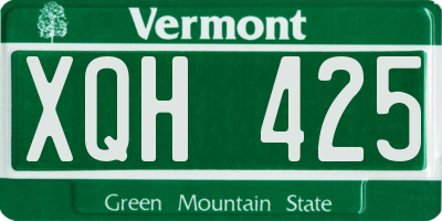 VT license plate XQH425