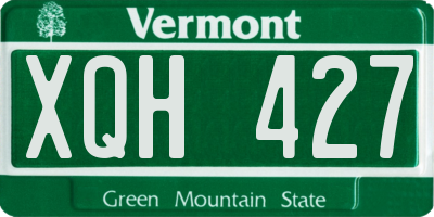 VT license plate XQH427